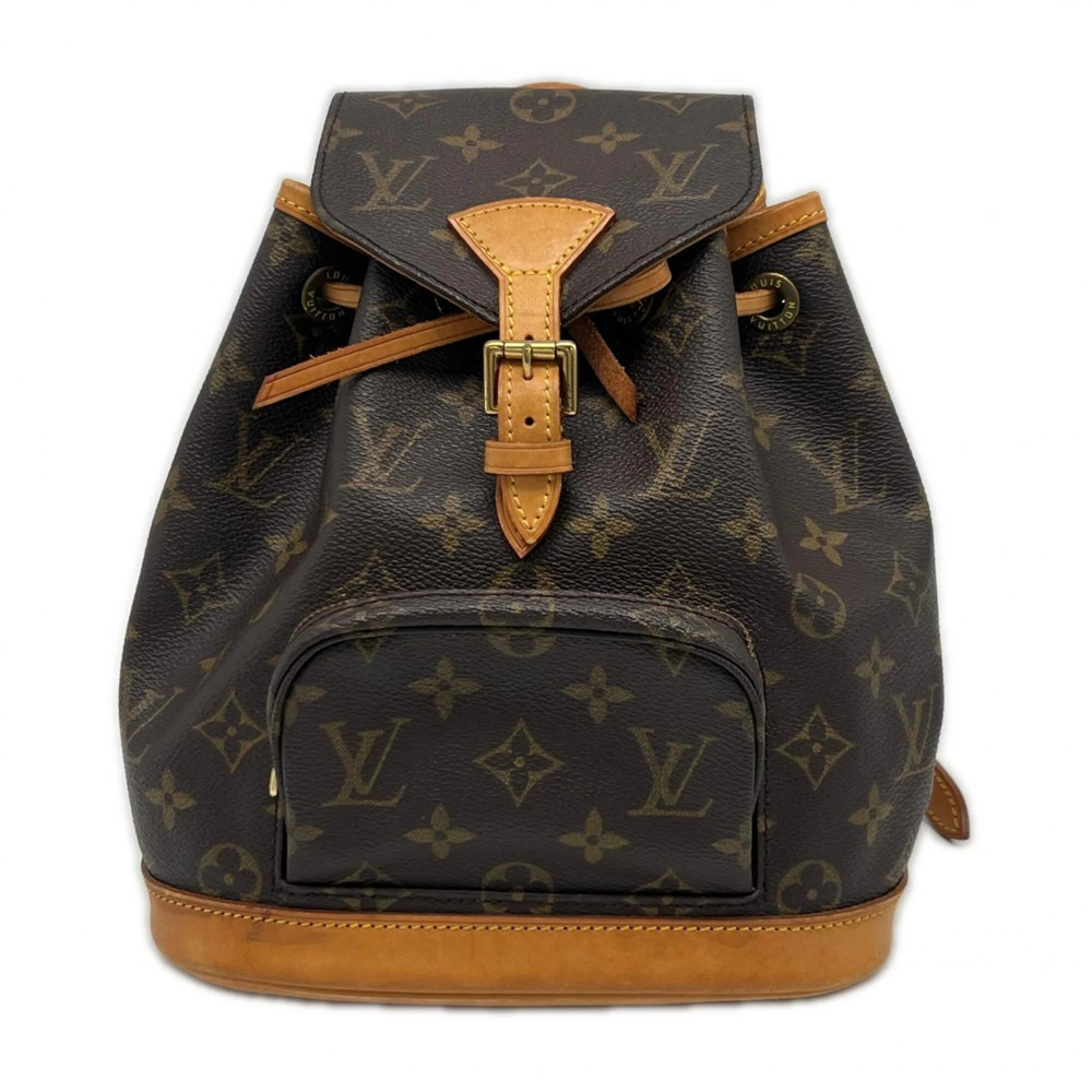 LOUIS VUITTON Authentic Brown Monogram Leather Backpack